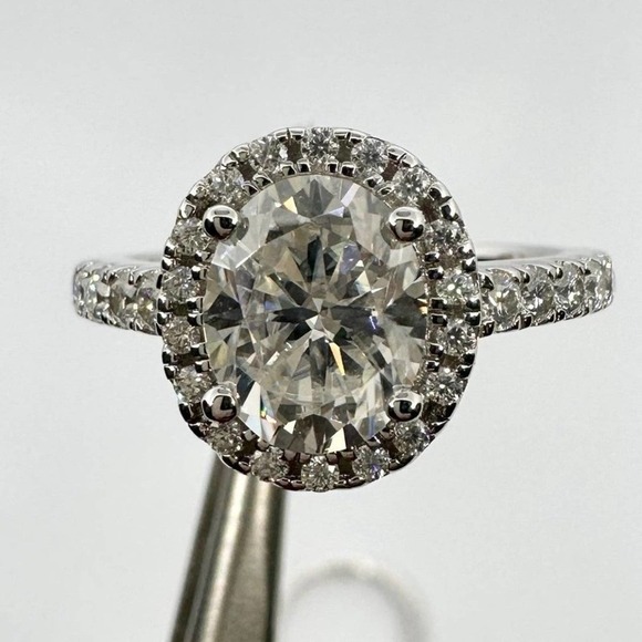 Moissanite Engagement Ring Oval Cut GRA Certified Wedding Anniversary 18K 925 - Picture 4 of 14